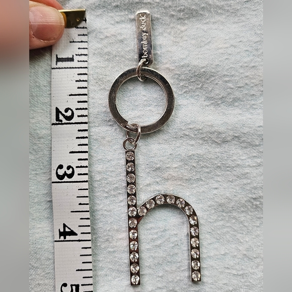 Bombay Duck Pave "h" Initial Bling Keychain, Clear Rhinestones, Silver, NWOT - Picture 7 of 7